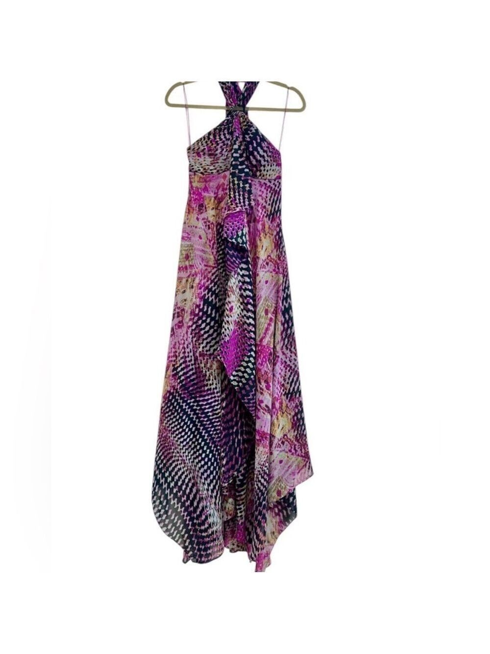 Aqua Pink Multicolor Halter Maxi Dress - Size 10 (EUC) - Picture 2 of 6